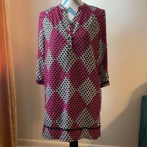 Medium Hot Pink and Black Tunic Dress - Alice Blue